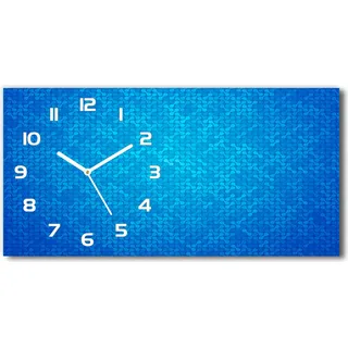 Wanduhr aus Glas – 60x30 cm - Glasbild - Glasuhr - Gehärtetes Glas - weisse-zeiger - Abstrakter Hintergrund