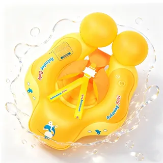 Baby Schwimmring ab 3-24 Monat,Blau/Orange Schwimmreifen Babys,Baby Swimming Float,Aufblasbare mit verstellbare Schultergurte,Babys Pool Float Ring für Kinder Junge Mädchen 1-2 Jahre (Orange- S)