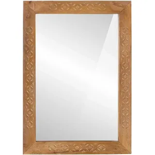 vidaXL Wandspiegel Rechtwinklig 70 x 50 cm Ingenieurholz und Glas