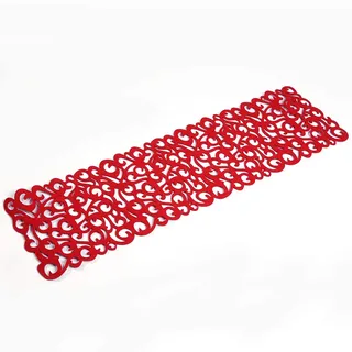 FTVOGUE 7 Farben Rechteck Hohl Filz Tischläufer Tischdecke Mats Platzdeckchen Haushalt Dekorationen, 102 x 29 cm rot