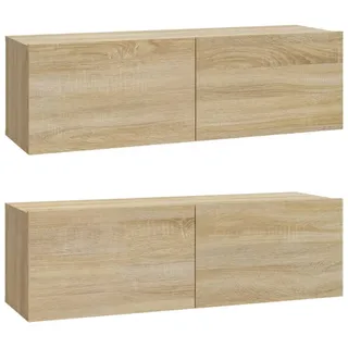 vidaXL TV-Wandschränke 2 Stk. Sonoma-Eiche 100x30x30 cm Holzwerkstoff - Braun