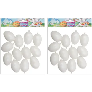 kompatible Ware Plastik-Figur weiß Eier Ø 6,0 cm, 12 St.