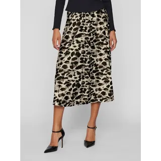 VILA Plisseerock VINITBAN PRINT SKIRT - NOOS beige M (38)