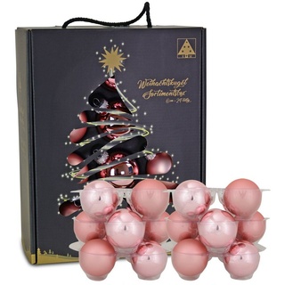 Riffelmacher & Weinberger Weihnachtsbaumkugel »Weihnachtsdeko, Christbaumschmuck, Christbaumkugeln Glas«, Set 24 Stück, im Koffer, PVC-frei, Baumschmuck, Weihnachtsbaum, Dekoration, Weihnachten