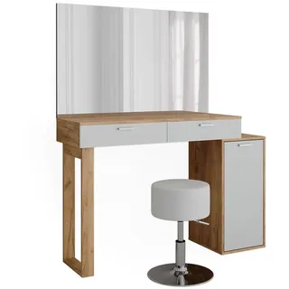 Vicco Schminktisch Regina Eiche Weiß 130 cm mit Hocker