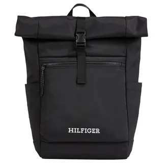 Tommy Hilfiger TH MONOTYPE ROLLTOP BACKPACK Rucksäcke Herren, Schwarz (Black), OS