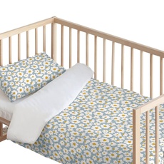 Belum | Bettbezug für Wiege + Kissen | Bettbezug für Wiege aus Bio-Baumwolle | Bettbezug für Kinderbett | Schlafzimmer | Bettbezug (Kinderbett 60 cm (100 x 120))