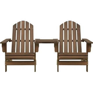 vidaXL Adirondack-Gartenstühle mit Tisch Massivholz Tanne Braun - Braun