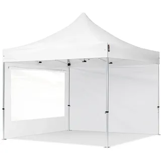 TOOLPORT Faltpavillon 3 x 3 m inkl. 2 Seitenteile Weiß/Grau