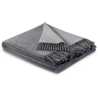 Biederlack Kuscheldecke Cashmere 150 x 200 cm Mischgewebe Grau