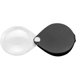 Eschenbach Optik Einschlaglupe Classic mit 3,5X-Vergrößerung und Linsendurchmesser 50mm - mit rundem Lederetui in schwarz