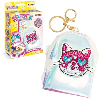 DIAMONDZ CRYSTAL PAINTING Mini Bag Set - Diamond Painting Mädchen Set , Mini-Rucksack Schlüsselanhänger mit Diamantaufkleber, DIY Diamant Malerei Kinder Bastelset