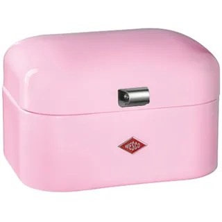 Wesco Single Grandy Brotkasten in der Farbe pink, pulverbeschichtetes Stahlblech, Lüftungslöcher und stabiler Handgriff, 22 x 26,8 x 17,5 cm