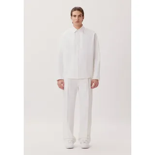 Businesshemd STUDIO SEIDENSTICKER "Studio", Herren, Gr. L41-42, normale Ärmellängen, weiß, 100% Baumwolle, unifarben, oversize, 2-Knopf-Manschette, Hemden Businesshemd, Oversized 1/1 Kentkragen Uni