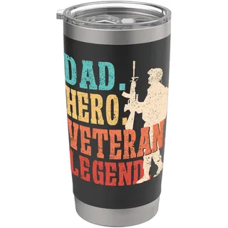 Dad Hero Veteran Legend Funny Veterans Day Father's Day Doppelwandiger Edelstahl-Thermobecher