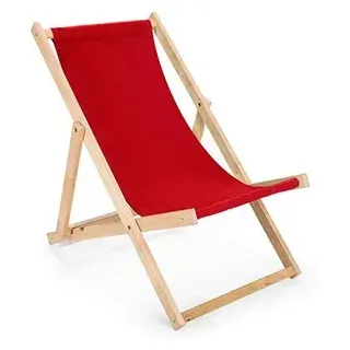 Liegestuhl 2er Set rot klappbar aus Holz - Klappstuhl Klappliege Sonnenstuhl Strandstuhl Holzklappstuhl Sonnenstuhl Gartenliege - Rot