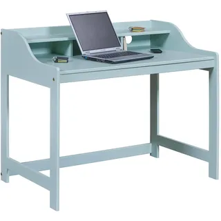 Inter Link - Schreibtisch aus massivem Kiefernholz - Computertisch - Arbeitsplatz -Bürotisch - Robust, Stabil und Zeitlos - Mit Kabelloch - B:110cm x T69cm x H:91cm - Salbei Grün - Conversation Desk