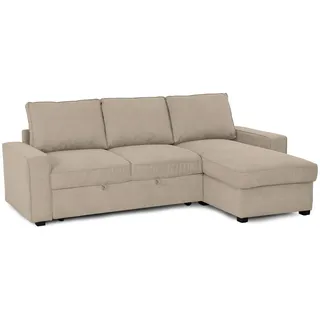 BUDWING Nina 3-Sitzer Chaiselongue, wendbar, Links oder rechts, mit Aufbewahrung, aus Polyestergewebe, Gesamtmaße 239 cm (Breite) x 153,5 cm (Tiefe) x 86,5 cm (Höhe)