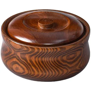Folpus Holzschale Servierschale dekorativ für für Küche mit Deckel Salatschüssel aus Holz, 16 cm x 7,5 cm