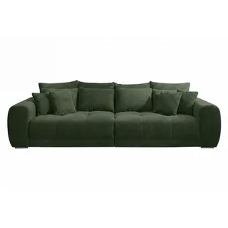 luma-home Big-Sofa Federkern B306/T134/H86 cm, Liegefläche 120x240 cm, Cord Grün / 15172 , Metall , Füllung: Polyurethan (Pur) , einzeln stellbar,Rechteckig , 306x86x134 cm , Wohnzimmer, Sofas & Couches, Sofas, Bigsofas