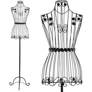PrimoLiving Metall Schneiderpuppe Bella Donna in Schwarz - Vintage Kleiderpuppe - ideal als weibliche Schaufensterpuppe oder Kleiderständer - P-00243