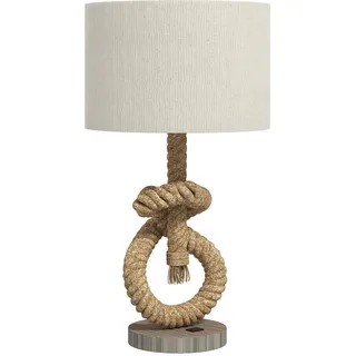 Homcom Tischlampe LED Tischleuchte USB Aufladbar, Nachttischlampe, Lampensockel E27 , Gelb , Textil , 30x55x30 cm , Lampen & Leuchten, Innenbeleuchtung, Tischlampen