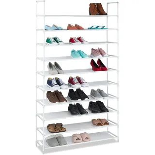 Relaxdays Schuhregal 100 x 176 x 29 cm weiß / weiß