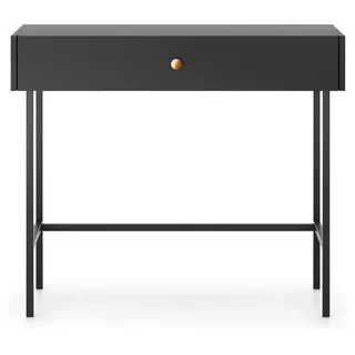 Selsey Schminktisch Divenos Schwarz 93 cm , Metall , 1 Schubladen , Rechteckig , 93.2x79x39 cm , Wohnzimmer, Wohnzimmertische, Konsolentische