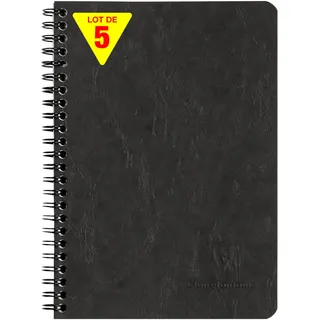 Clairefontaine 785661Cpack 5 Hefte Nomaddict A5 60 Blatt liniert Schwarz