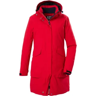 KILLTEC Damen Parka/Mantel wasserdicht mit abzippbarer Kapuze Damen Funktionsparka, rot, 38, 43284-000