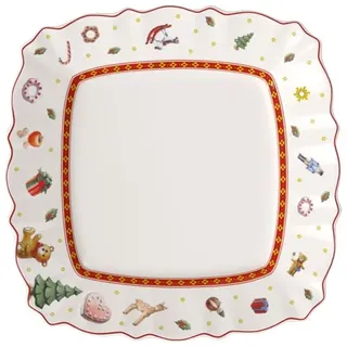 Villeroy & Boch Toy's Delight Frühstücksteller 22 x 22 cm, Premium Porzellan, Weiß/Rot