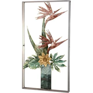 moebel-direkt-online HOFMANN LIVING AND MORE, Wanddekoobjekt "Wanddekoration", aus Metall, Paradiesblume in Vase,