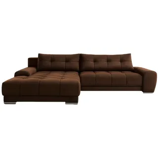 Kaiser Möbel Ecksofa Wave Mit Schlaffunktion, Stoff Soro, Braun Links , Holz , 281x105 cm , Wohnzimmer, Sofas & Couches, Wohnlandschaften, Ecksofas