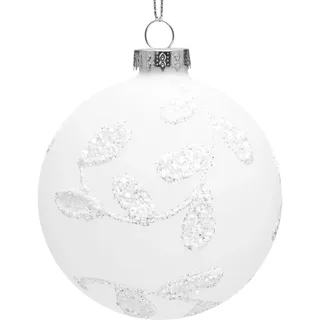 SIKORA Highlights 4er Set ausgefallene Christbaumkugeln besondere Weihnachtskugel Christbaumschmuck aus Glas Weiss 8cm, Farbe | Modell:Modell Paris Weiss, Höhe in cm:8 cm
