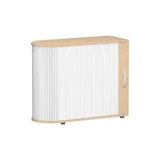 geramöbel Flex Rollladenschrank buche, silber 1 Fachboden 100,0 x 40,0 x 83,0 cm