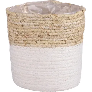 Mica Decorations Korb Rachel Rund Ø 18 cm x 18 cm Weiß