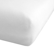 Bio Spannbettlaken Weiß 60x120-70x140 cm aus 100% Reiner Bio-Baumwolle Interlock Jersey Kinder Baby Bett GOTS Zertifiziert (Weiß, 60x120-70x140 cm einzeln)