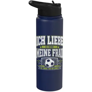 Ich Liebe Meine Frau Bei Einem Tor Mitjubelt Fußball Fan Stainless Steel Insulated Water Bottle