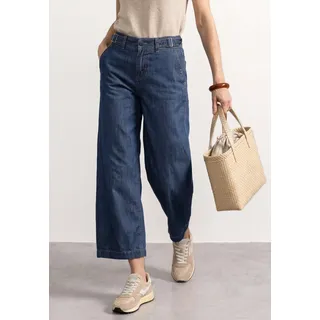 Weite Jeans STREET ONE "Style Emee", Damen, Gr. 28, Länge 26, blau (dunkelblau washed), Denim/Jeans, Obermaterial: 58% Modal, 42% Baumwolle, unifarben, normal lang, Jeans Weite Jeans, im 4-Pocket-Style