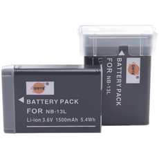 (2-Pack) NB-13L DSTE Ersatz Batterie Akku Kompatibel für Canon PowerShot SX620,SX720,SX730,SX740,G1 X Mark III,G5 X,G5 X Mark II,G7 X Mark III, G9 X,G9 X Mark II