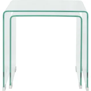 vidaXL Zweiteiliges Satztisch-Set aus gehärtetem Glas Transparent - Transparent