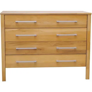 Home Affaire Schubkastenkommode HOME AFFAIRE "Modesty", beige (naturfarben), B:100cm H:76cm T:45cm, Massivholz, Sideboards, aus massiver Kernbuche, mit 4 Schubladen und Metallgriffen