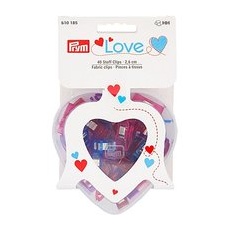 Prym Love Stoffklammern inkl. Herzbox, Farbe: bunt, Größe: 2,6 cm, Inhalt: 40 Stück