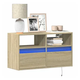 vidaXL TV-Wandschrank mit LED-Beleuchtung Sonoma-Eiche 80x31x45 cm