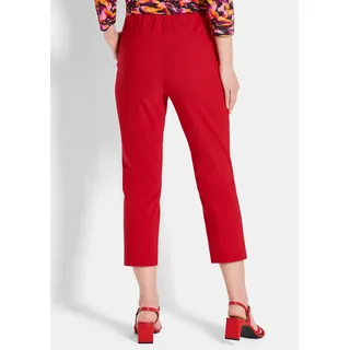 Schlupfhose GOLDNER "Kurzgröße Elegante Schlupfhose mit Biesen", Damen, Gr. 19, K-Gr, rot, Obermaterial: 66% Viskose CV. 31% Polyamid PA. 3% Elasthan EL., Hosen Schlupfhose, Mit streckender Biese im Vorderteil