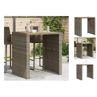 vidaXL Gartentisch mit Holzplatte Grau 105x80x110 cm Poly Rattan