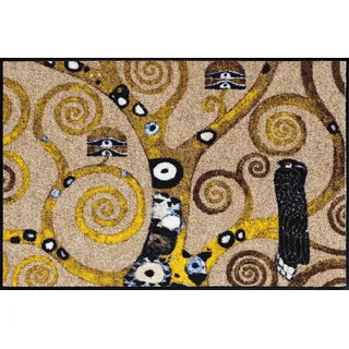 Salonloewe Fußmatte beige Größe 50x75 cm Gustav Klimt Eingangs-Matte Fussabtreter Design Künstler-Matte