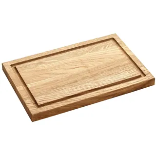 Holzschneidebrett rechteckig klein, Schneidebrett für die Küche, aus robuster Eiche, Maße: 30 x 20 x 2 cm | Holz-Leute