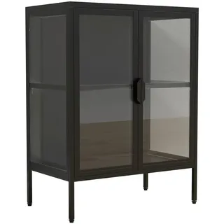 VCM Standvitrine 60 x 80 x 35 cm Schwarz