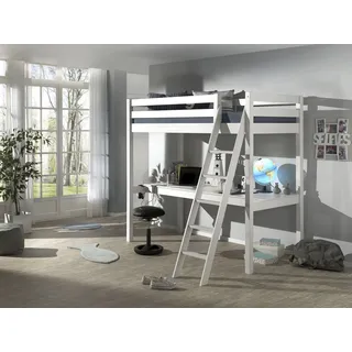 Vipack Hochbett Pino 209 x 190 x 215 cm Kiefer massiv weiß lackiert